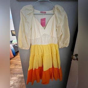 Color block dress (candy corn dress)